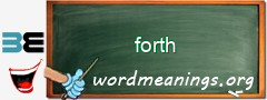 WordMeaning blackboard for forth